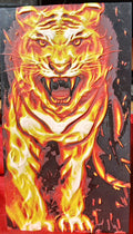 3D Flaming Tiger 12 by 21 cm