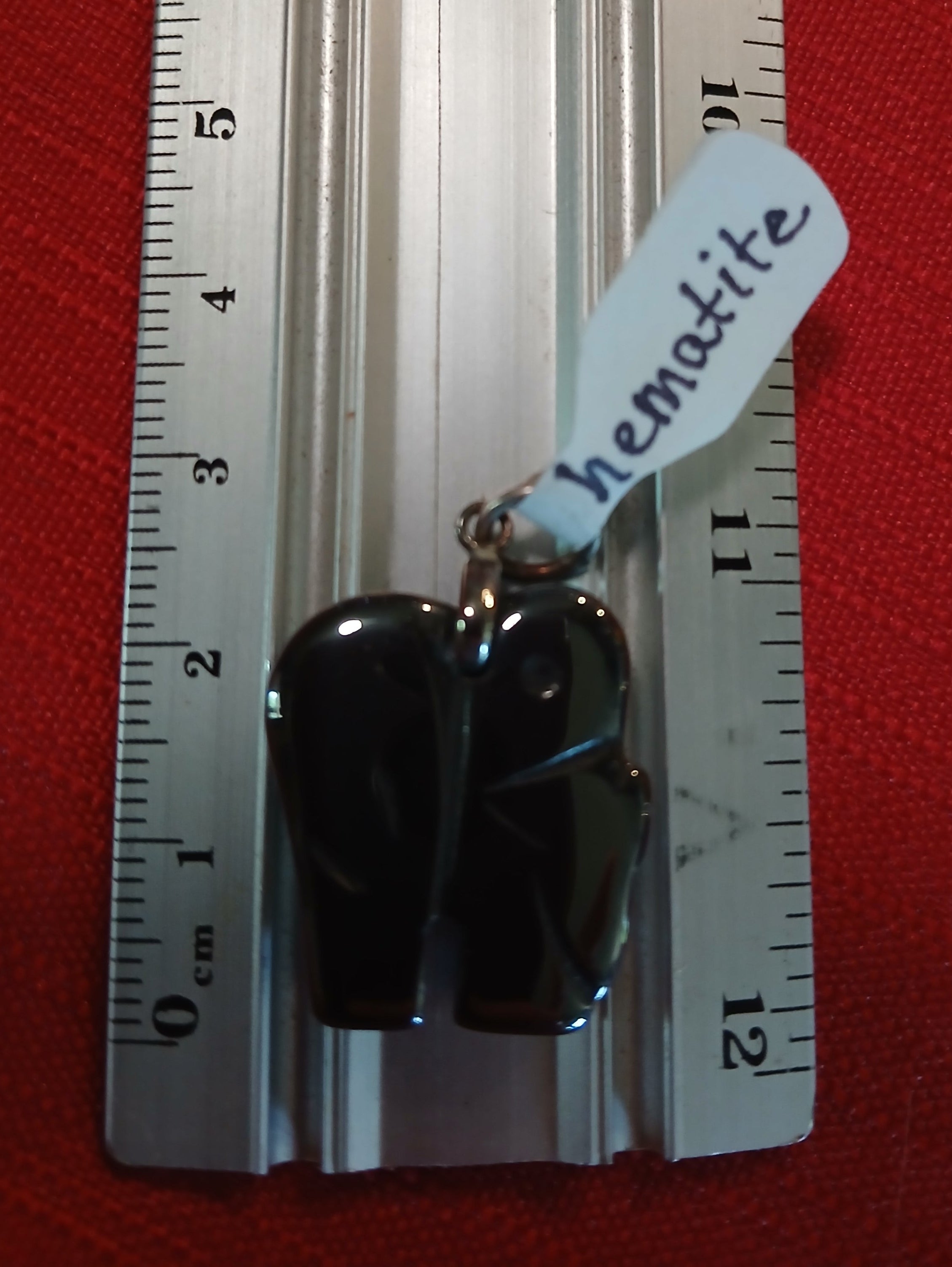Hematite Elephant pendant