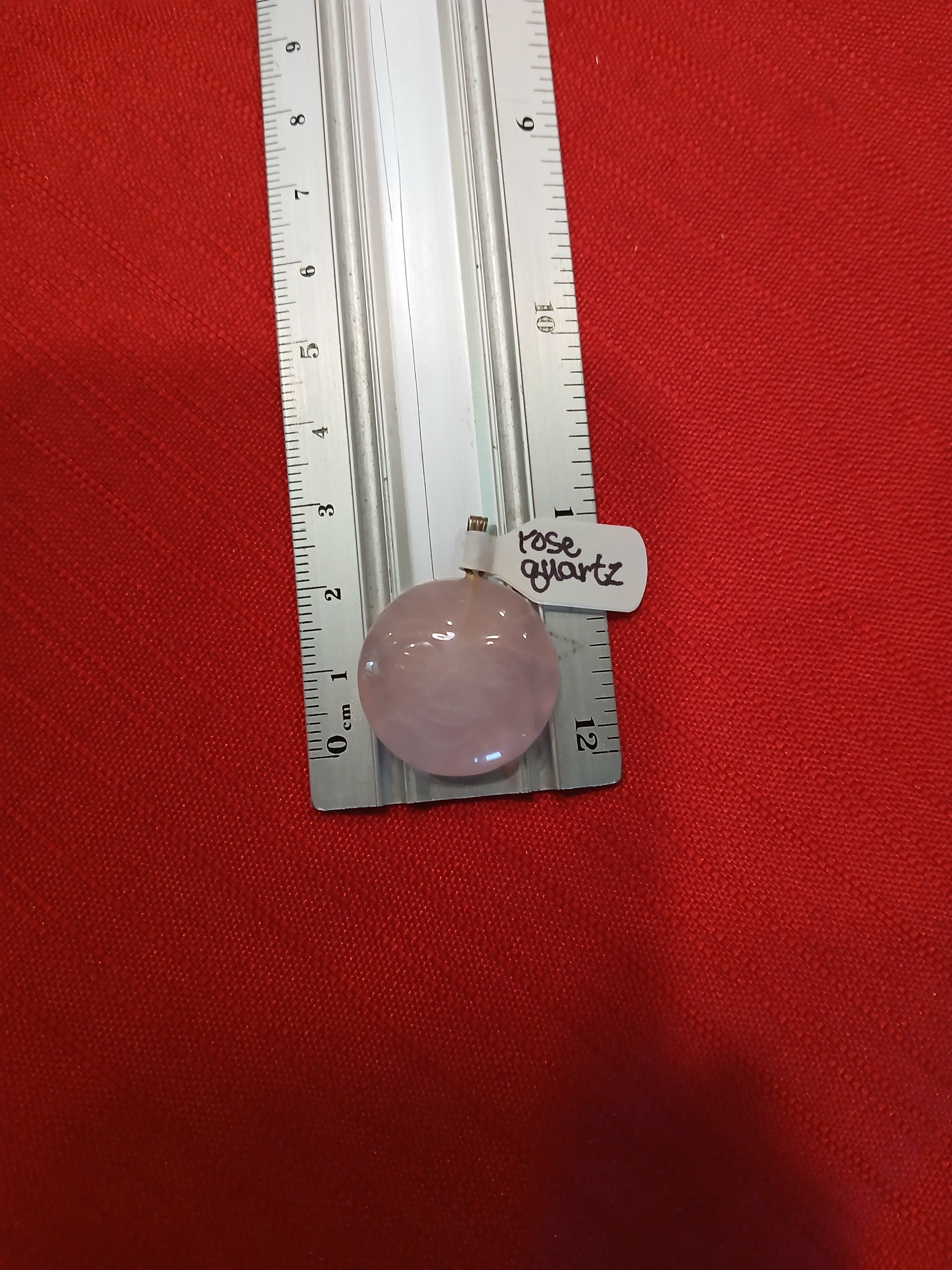Rose Quartz smiley face pendant